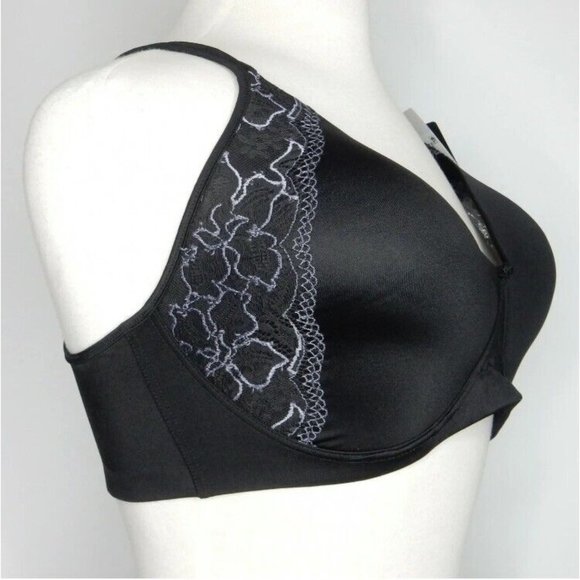 Bali‎ Womens 40DD Black Lace Wirefree Bra 6546 Smooth U Lace  Convertible NWOT - Picture 1 of 16